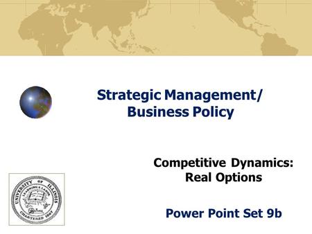 Strategic Management/ Business Policy