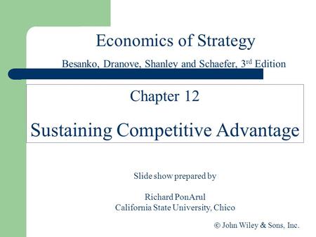 Sustaining Competitive Advantage