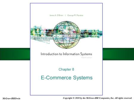 E-Commerce Systems Chapter 8