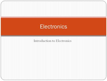 Introduction to Electronics