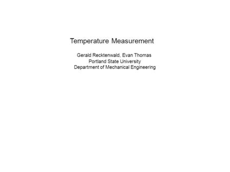 Temperature Measurement