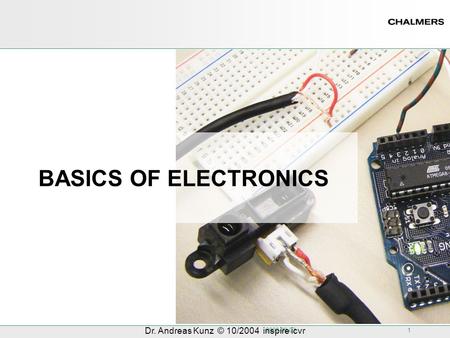 2008-09-03 1 Dr. Andreas Kunz © 10/2004 inspire icvr BASICS OF ELECTRONICS.