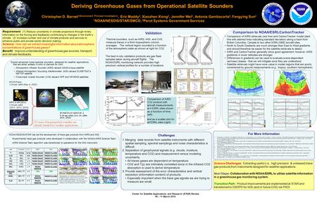 Requirement: (1) Reduce uncertainty in climate projections through timely information on the forcing and feedbacks contributing to changes in the Earth’s.