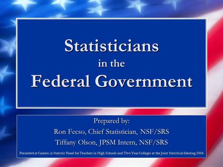 Statisticians in the Federal Government