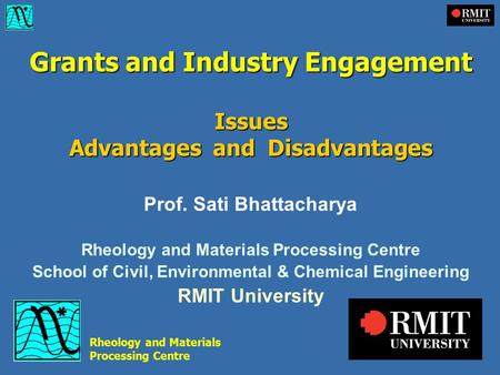 Grants and Industry Engagement Issues Advantages and Disadvantages