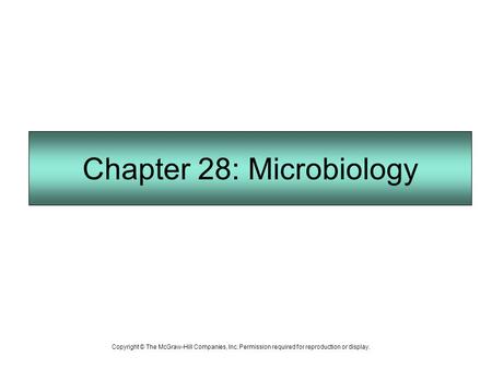 Chapter 28: Microbiology