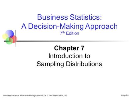 Chapter 7 Introduction to Sampling Distributions