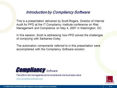 Sarbanes-Oxley Compliance Process Automation