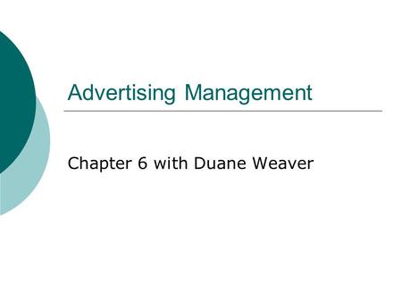 Advertising Management