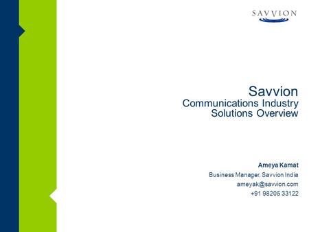 Savvion Communications Industry Solutions Overview