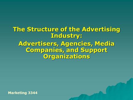 The Structure of the Advertising Industry: