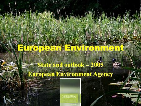 European Environment State and outlook – 2005 European Environment Agency.