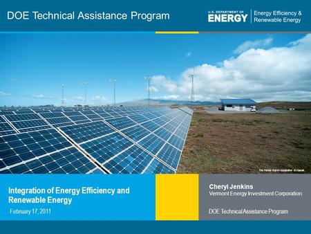 1 | Designing Effective Residential Retrofit Programseere.energy.gov The Parker Ranch installation in Hawaii DOE Technical Assistance Program Integration.