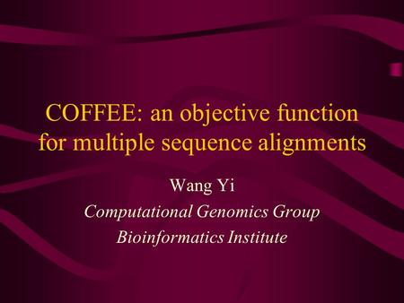 COFFEE: an objective function for multiple sequence alignments