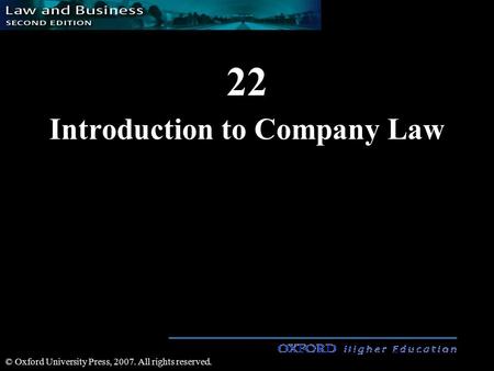 Introduction to Company Law