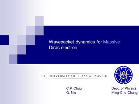 Wavepacket dynamics for Massive Dirac electron