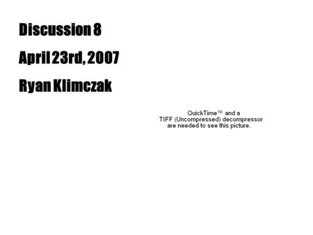 Discussion 8 April 23rd, 2007 Ryan Klimczak Growing old successfully: Approximately 25% role of genetics in determining longevity (twin/family studies)