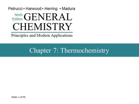 Chapter 7: Thermochemistry