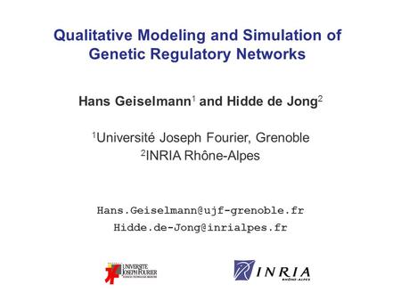 Qualitative Modeling and Simulation of Genetic Regulatory Networks