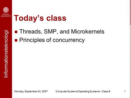 Computer Systems/Operating Systems - Class 8