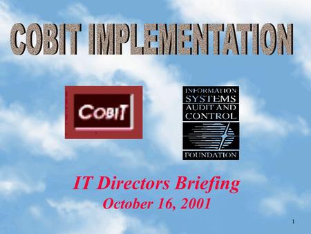 1 IT Directors Briefing October 16, 2001 2  Deputy State Auditor, MIS & IT Audit, Commonwealth of Massachusetts  Adjunct faculty at Bentley College.