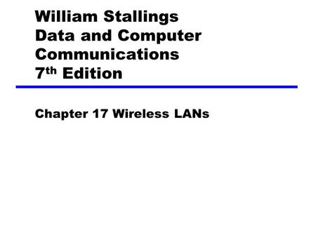 William Stallings Data and Computer Communications 7th Edition