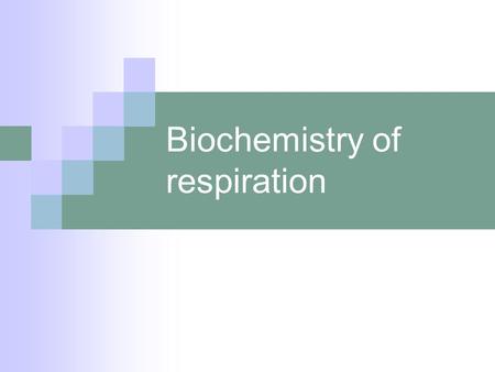 Biochemistry of respiration. Raw materials… Any organic molecule Carbohydrate Lipid Protein.