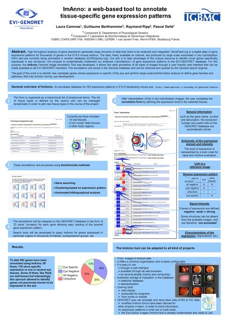 Laura Cammas 1, Guillaume Berthommier 2, Raymond Ripp 2, Pascal Dollé 1 1 Component B, Departement of Physiological Genetics 2 Component T, Laboratoire.