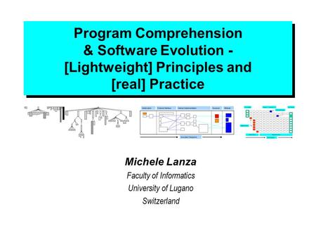 Program Comprehension & Software Evolution - [Lightweight] Principles and [real] Practice Michele Lanza Faculty of Informatics University of Lugano Switzerland.