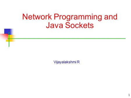 Network Programming and Java Sockets