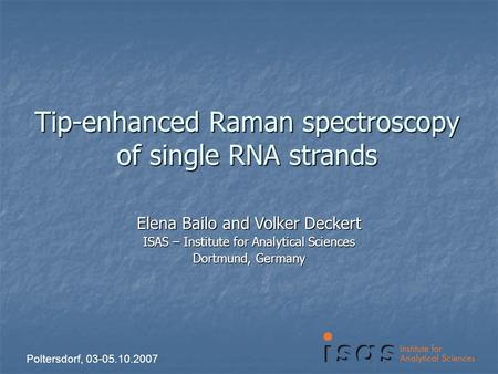 Tip-enhanced Raman spectroscopy of single RNA strands