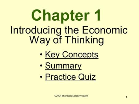 Chapter 1 Introducing the Economic Way of Thinking