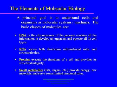 DNA in the chromosomes of the genome contains all the information to develop an organism and operate all its cell types.DNA in the chromosomes of the genome.