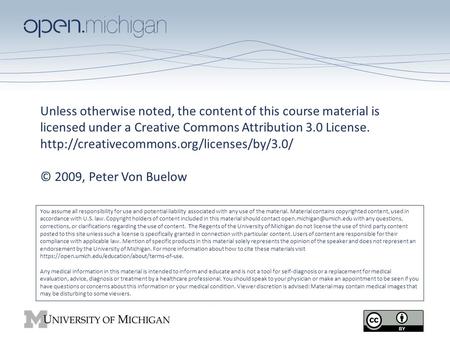 Unless otherwise noted, the content of this course material is licensed under a Creative Commons Attribution 3.0 License. http://creativecommons.org/licenses/by/3.0/