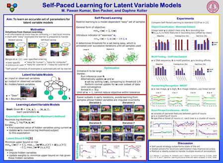 Restrict learning to a model-dependent “easy” set of samples General form of objective: Introduce indicator of “easiness” v i : K determines threshold.