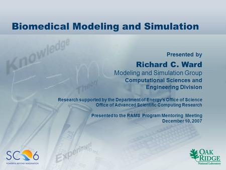 Biomedical Modeling and Simulation