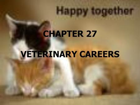 CHAPTER 27 VETERINARY CAREERS