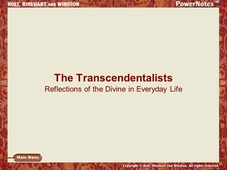 The Transcendentalists