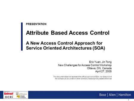 Attribute Based Access Control