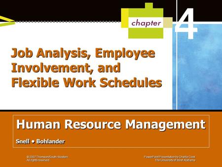 Job Analysis, Employee Involvement, and Flexible Work Schedules