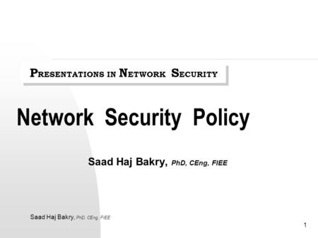 Network Security Policy