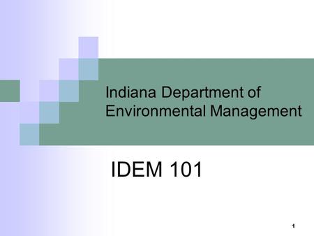 Indiana Department of Environmental Management