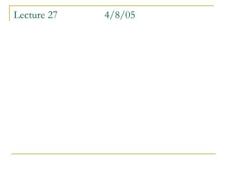 Lecture 274/8/05. Quiz 10 1) A potential of -0.147 V is calculated (under standard conditions) for a voltaic cell using the following half reactions.