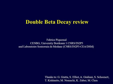 Double Beta Decay review