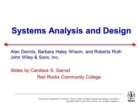 Systems Analysis and Design