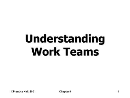 Understanding Work Teams