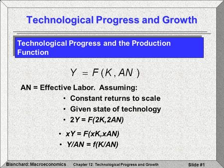 Technological Progress and Growth