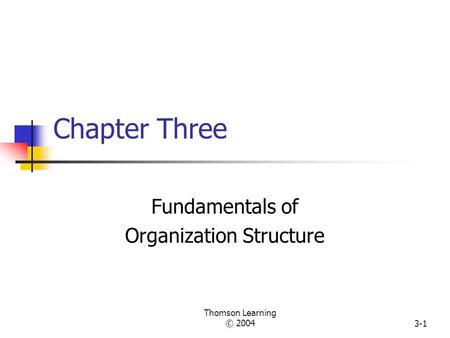 Fundamentals of Organization Structure