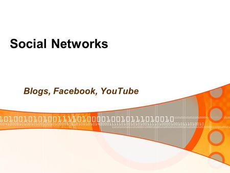 Social Networks Blogs, Facebook, YouTube. Winter 2008Learning in Retirement - The Evolution of the Web2 Social Network Services A social network service.