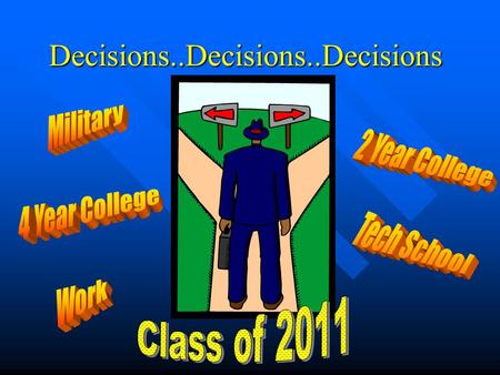 Decisions..Decisions..Decisions Get to Know Your Counselor… Ms. Crowell A-DO Ms. Smith DR-LEB Ms. Swaine LEE-RIN Ms. Short RIO-Z.